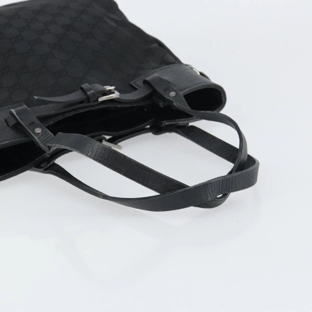 GUCCI GG Canvas Tote Bag Black Silver 107757 Auth 156922 - Picture 8 of 16